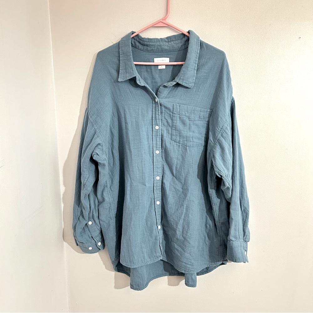 Little Moon Blue Button Down Shirt